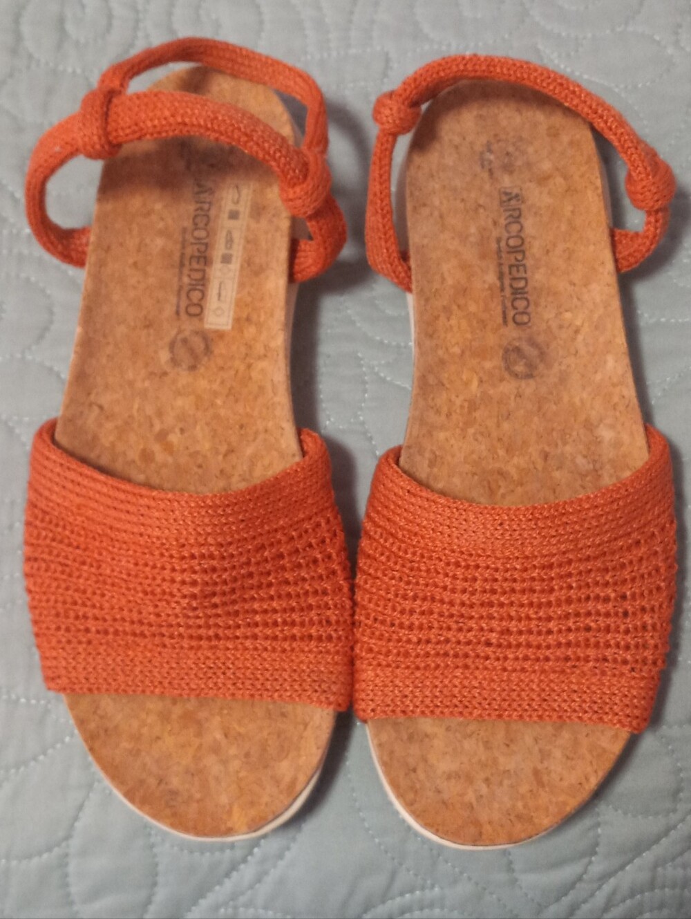 Arcopedico Orange Knit Cork Sandals - Women's